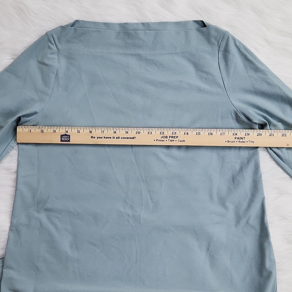Eileen fisher boat neck 3/4 sleeve knee length dress light baby blue Medium - Picture 2 of 8